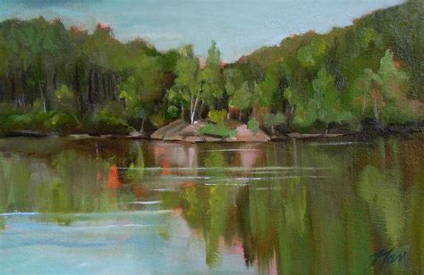 Summer At Mirror Lake Painting By Nancy Griswold