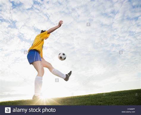 Soccer Ball Kick Girl Stock Photos And Soccer Ball Kick Girl Stock Images