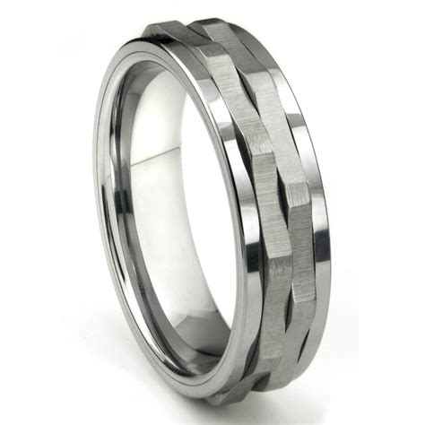 Ninja Star Tungsten Carbide Spinning Wedding Band Ring Intended For Spinning Mens Wedding Bands 