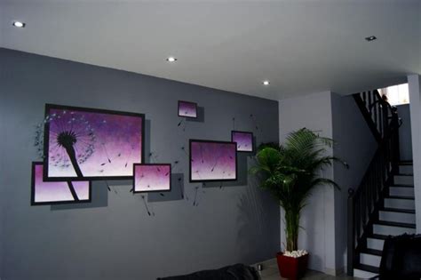 Nos décorateurs d'intérieur français aménagent votre futur intérieur en 3d. peinture-sur-mur-salon-3D - immovateur.com