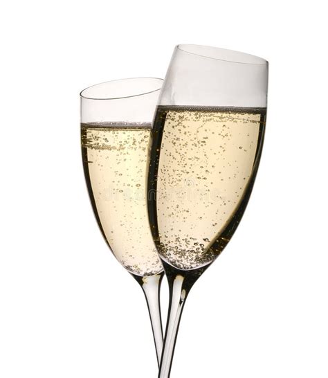 Two Champagne Glasses In Toast Stock Image Image Of Vertical Studio