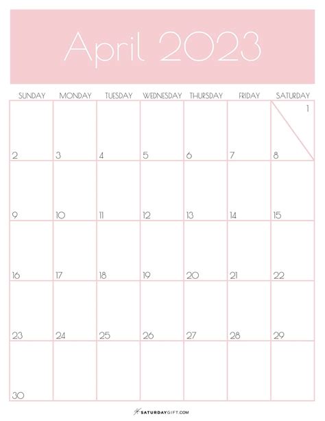April 2023 Calendar Printable With Coloring On Weekend Horizontal