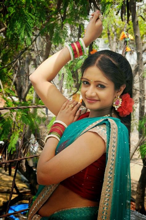 Actress Sandeepthi Photos In Spicy Half Saree Cap