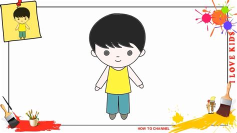 How To Draw A Boy Simple Easy And Slowly Step By Step For Kids Youtube