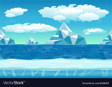 Snow cartoons you can use!. Cartoon winter landscape with ice and snow Vector Image
