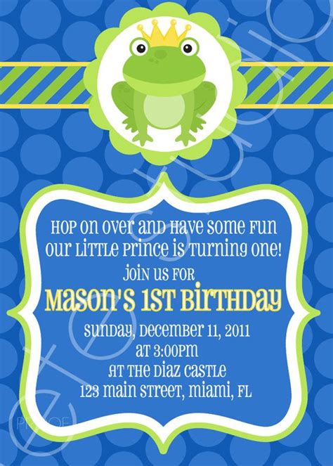 Frog Prince Birthday Invitation by fetestudio on Etsy, $10.00 @ Kristy