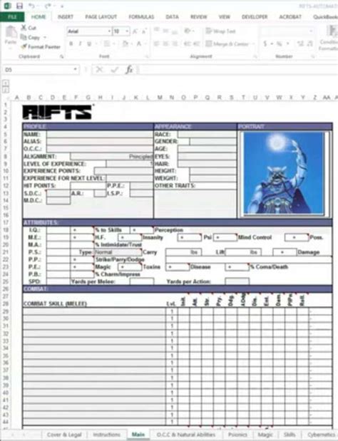 Rifts Automated Character Sheet Rpg Item Rpggeek
