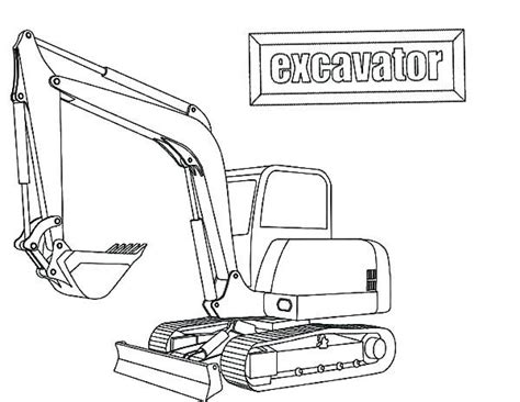 Excavator with mono boom coloring page #146. Excavator Coloring Pages