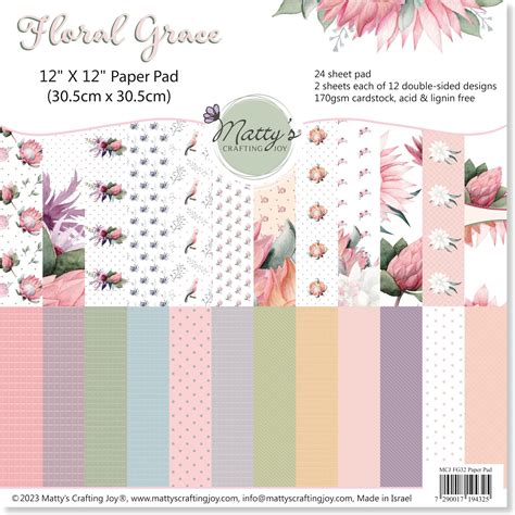 Mattys Crafting Joy Floral Grace 12x12 Double Sided Scrapbook