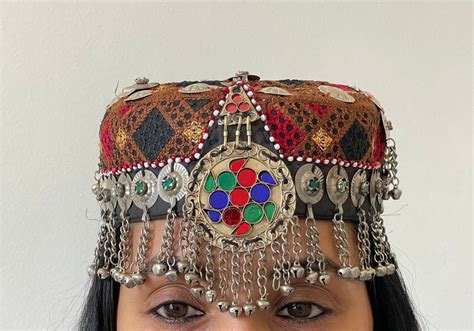 Afghani Head Piece Mathapati Cap Afghan Woman Hat Halime Etsy