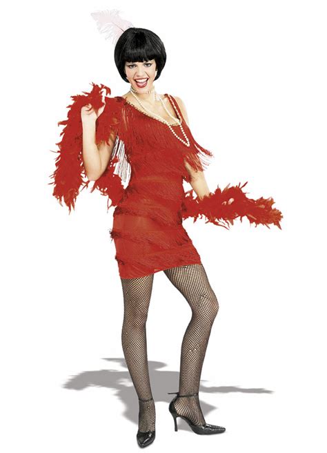 Roarin Red Flapper Dress Adult Ideal For Gangster Party
