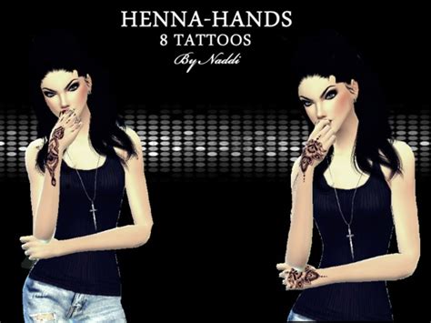 Henna Hands Tattoos By Naddiswelt At Tsr Sims 4 Updates