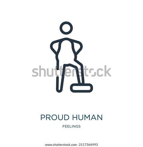 Proud Human Thin Line Icon Proud Stock Vector Royalty Free 2117366993