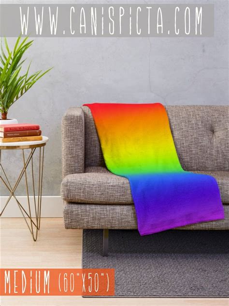 Canispicta Rainbow Ombre Blanket Throw Fleece Home Decor Red Yellow