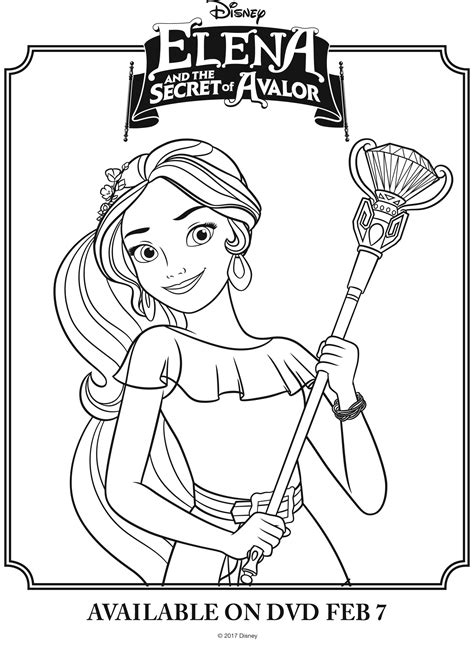 Disney Elena Of Avalor Printable Coloring Pages Book Sketch Coloring Page