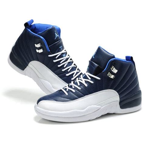Stylish Air Jordan 12xii Retro Sneakers Deep Bluewhitej12 056 Via Polyvore Shoes Sneakers