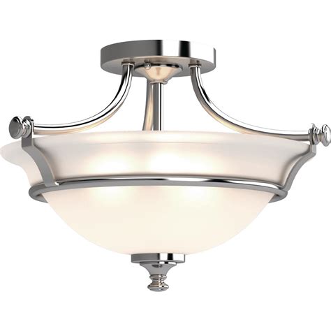This gap allows for an uplit effect, while providing a direct downward light. Volume Lighting Tes 2-Light Chrome Indoor Semi-Flush Mount ...