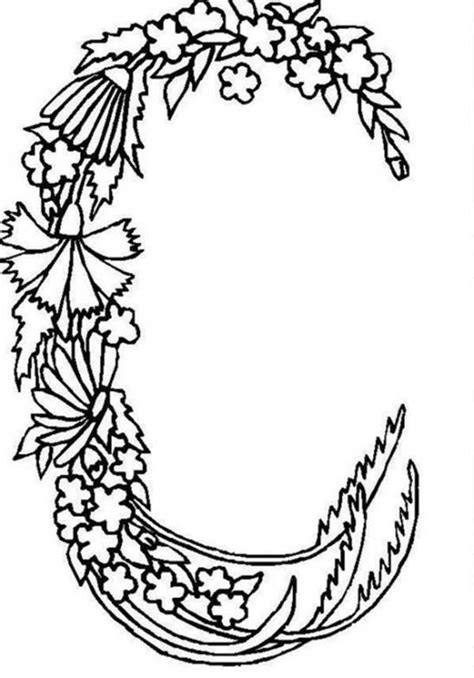 Cactus wren and saguaro blossom arizona state bird and flower coloring page from cactus category. Alphabet Flowers, : Alphabet Flowers Letter C Coloring ...
