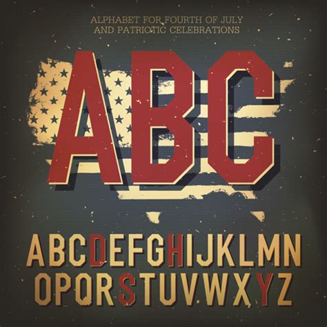 Retro Alphabet Set Vector Vectors Graphic Art Designs In Editable Ai