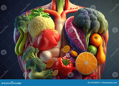 Healthy Nutrition And Diet Concept Human Body Made Of Fresh Fruits And