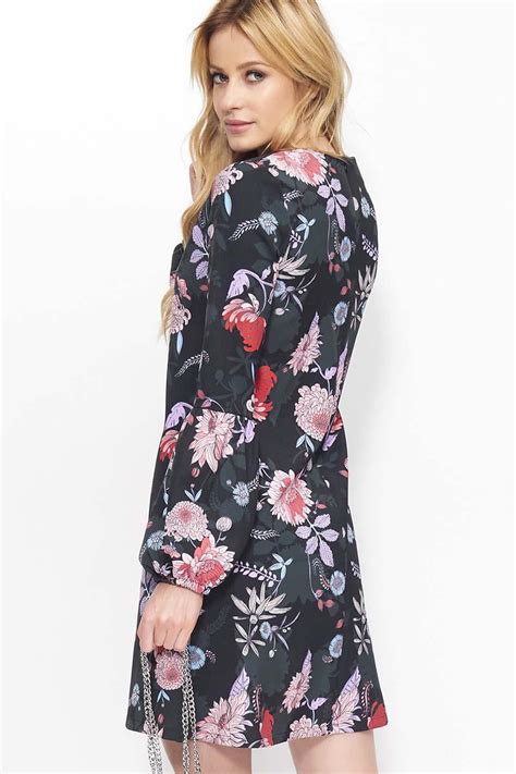 Well, the floral dress can be worn on its. Black Floral Pattern Flared Dress