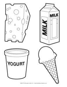 Each day, we need to consume a certain amount of protein, carbohydrates, fats, vitamins dairy foods are the main source of vitamin d for us. Dairy Food Group Page Coloring Pages