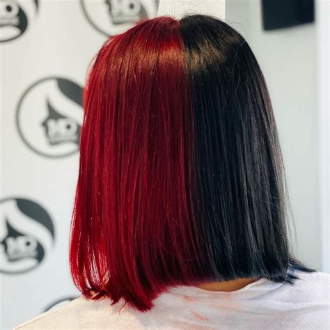 Half Black Half Red Hair