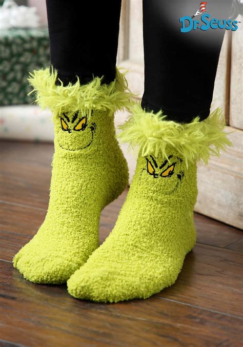 Fuzzy Grinch Socks