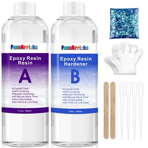 Buy Epoxy Resin Kit Ml Oz Crystal Clear Epoxy Resin For Casting And Coating Table Tops