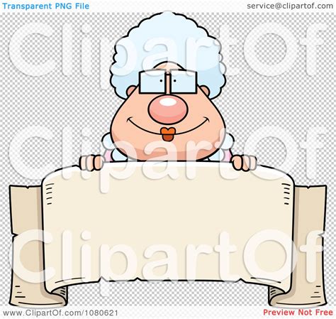 Clipart Chubby Granny Waving Royalty Free Vector