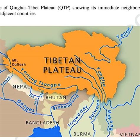 1 Map Of Qinghai Tibet Plateau Qtp Showing Its Immediate Neighbors In