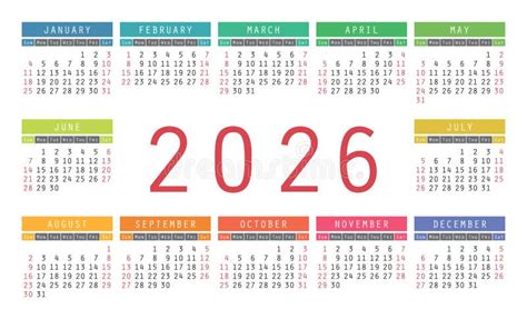 Calendário 2026 Modelo De Design De Parede Quadrado Vetorial Ou De