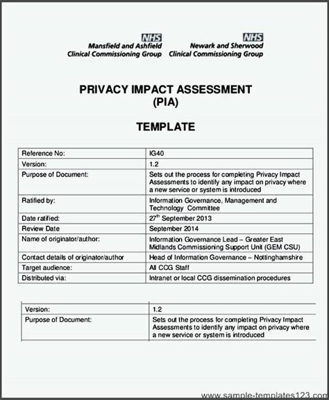 Vendor risk assessment (also known as risk review) is devised with the intention of identifying the potential risks of using a vendor's product or service and manage them. Privacy Impact Assessment Template - Sample Templates - Sample Templates