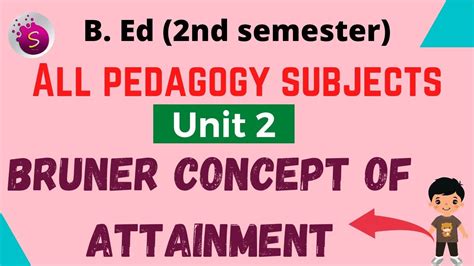 Bruner Concept Of Attainment Bed Common For All Pedagogy Subjects