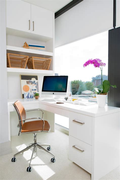 Sleek And Modern Home Office With Built In Desk Hgtv