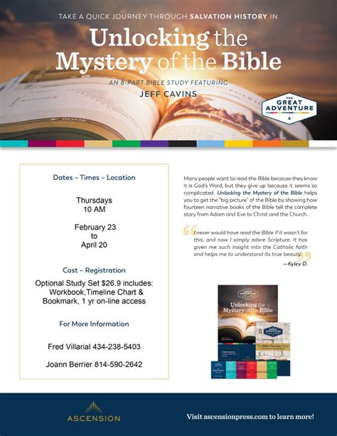New Thursday Bible Study Salvation History Unlocking The Mystery Of