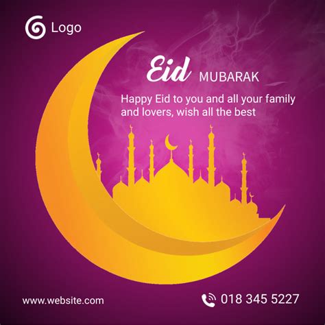 Eid Mubarak Social Media Post Template Postermywall