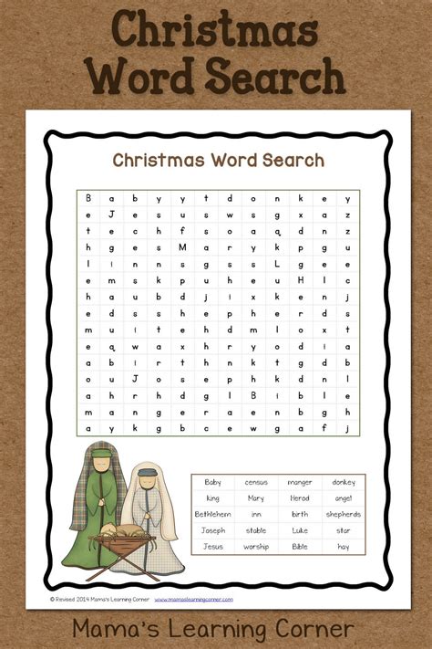 Nativity Word Search Printable Fun Loving Families Christmas Word