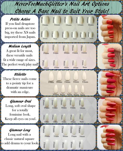 With a sizing kit or the size guide, you can find nails that fit perfectly. I get a lot of questions about different size/shaped nails ...