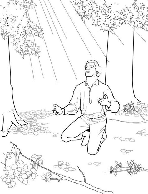 Angel moroni visits joseph smith, illustration and coloring page. Joseph Smith Received Golden Plates from the Angel Moroni ...