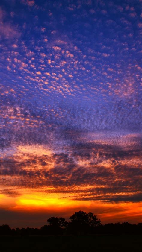 Download 720x1280 Wallpaper Sunset Clouds Blue Orange Sky Samsung