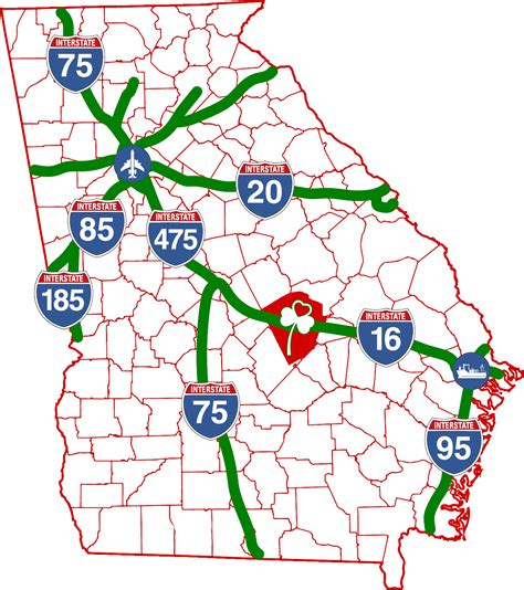 Map Of Georgia Highways And Interstates World Time Zone Map