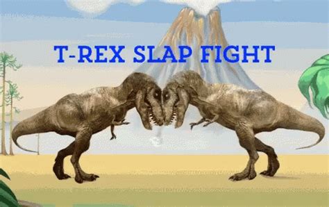 Trex Slap Fight Dino GIF Trex Slap Fight Dino Dinosaur Discover