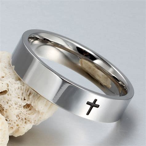 Stainless Steel Cross Ring Christian Jesus Christ Lord Ring Etsy