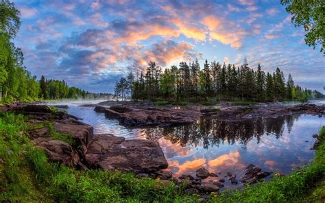 Wallpaper Kiiminki Finland Trees River Beautiful Nature Landscape