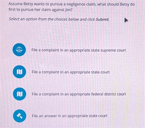 Solved Assume Betsy Wants To Pursue A Negligence Claim What Chegg Com