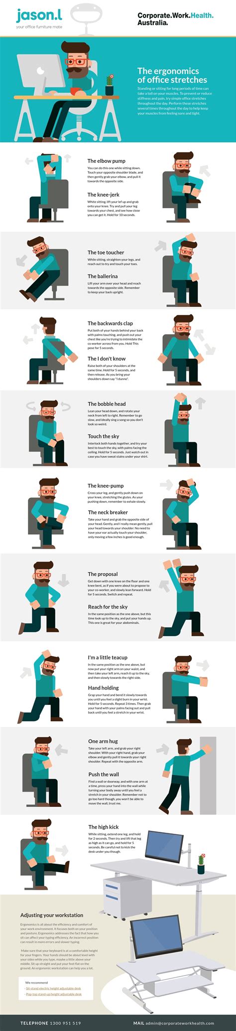 The Best Desk Stretches Infographic Best Infographics