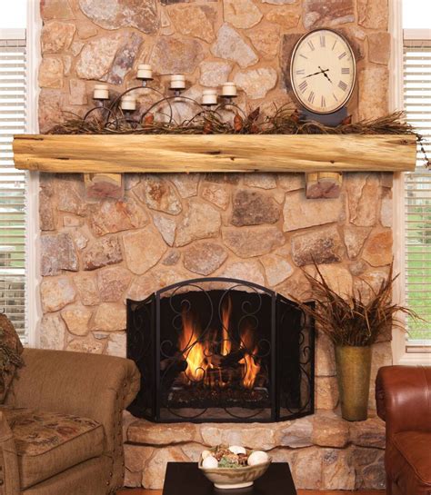 The term has evolved to include the decorative framework around the fireplace, and can include elaborate designs extending to the ceiling. Pearl Mantels Solid Cedar Log Rustic Wood Fireplace Mantel ...