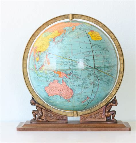 Vintage Crams Imperial Globe On Atlas Men Base
