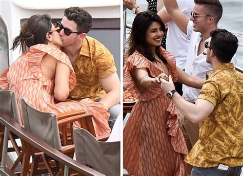 Photos Priyanka Chopra And Nick Jonas Sneak In Kisses During A Boat